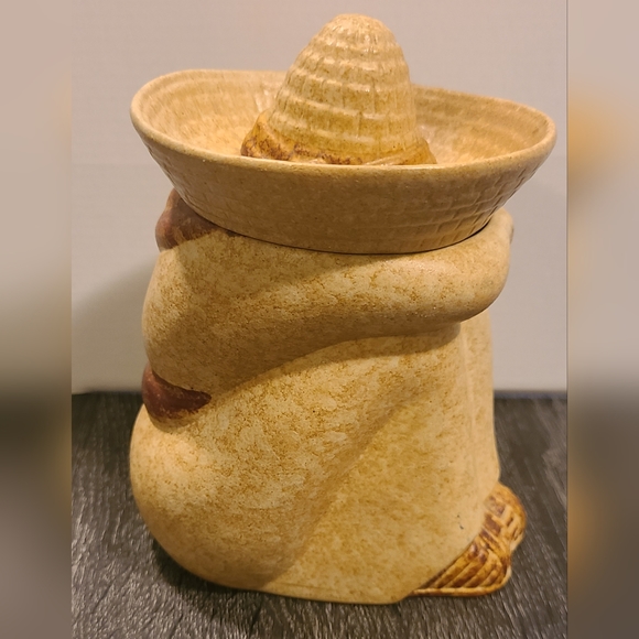 Vintage Pottery Craft Jar Stoneware Siesta Time Sombrero Figurine 7x5x4 Inches - Picture 4 of 7
